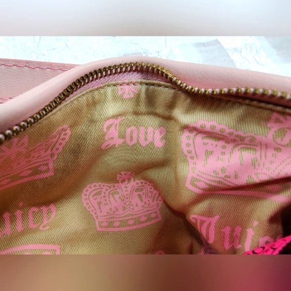 Juicy Couture Vintage Pink Leather Purse & Gold Letter J & 2 Chains - Picture 5 of 12